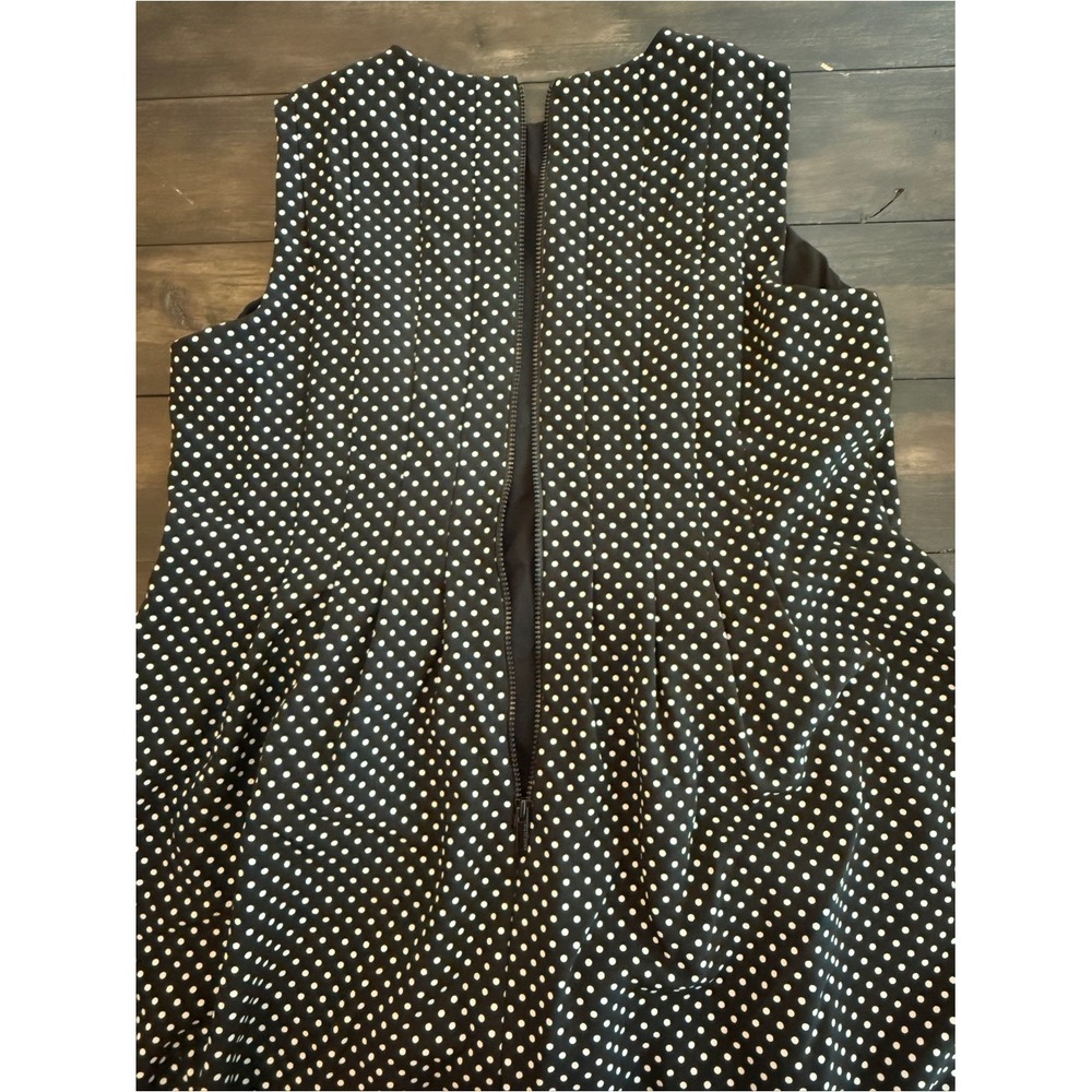 Anne Klein Black Dress with White Polka Dots Size 14W - Picture 13 of 16